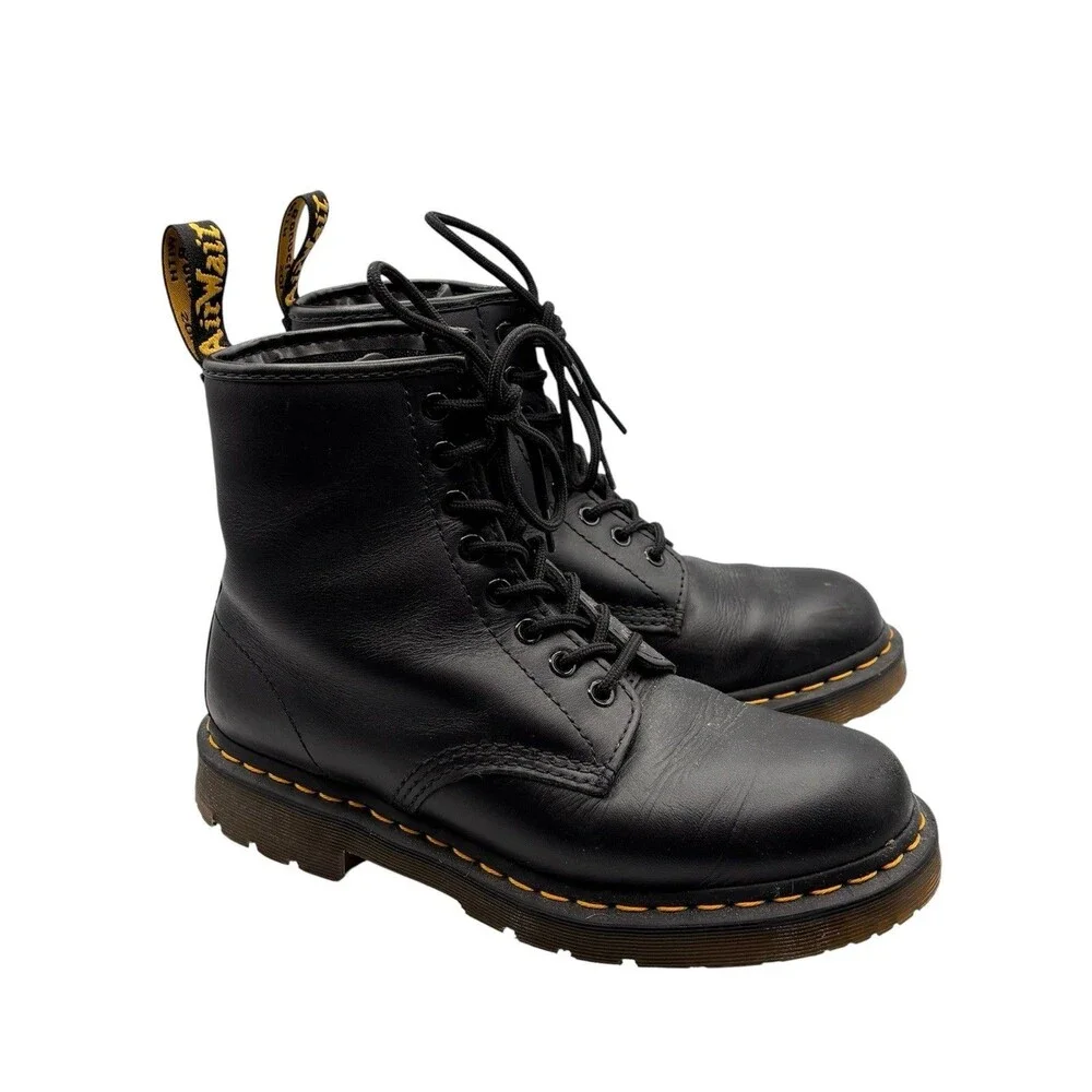 Dr Martens 1460 Slip Resistant Black Leather Work Boots Mens 8 Womens 9 EU 41